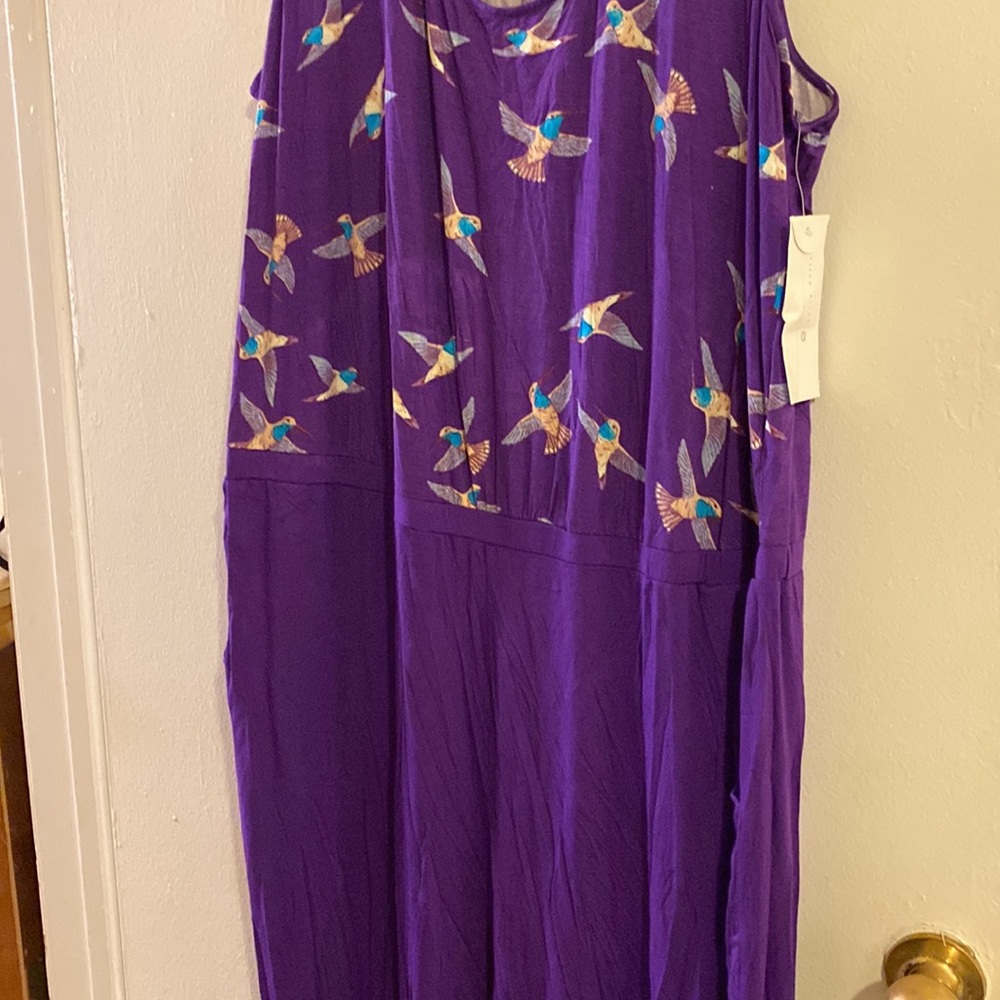 twiggy LONDON Purple Bird Print Jumpsuit - Picture 3 of 5